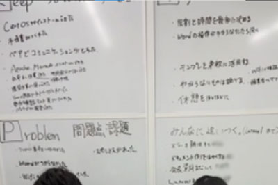 実際にKPTを書いたホワイトボード